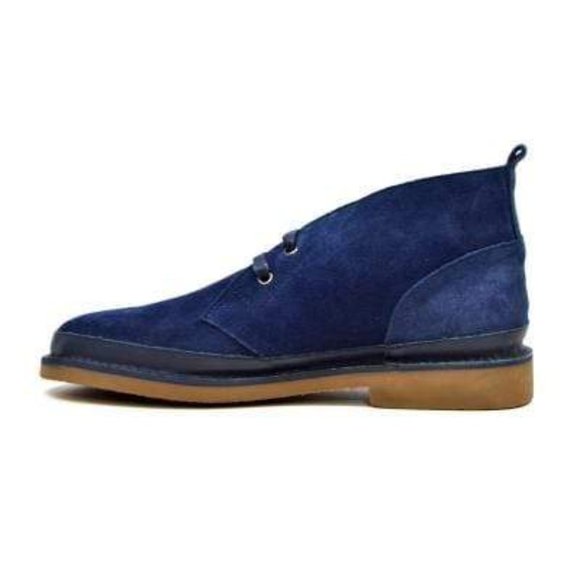 British Walkers Cambridge Men's Blue Suede Desert Boots - Picture 5 of 7